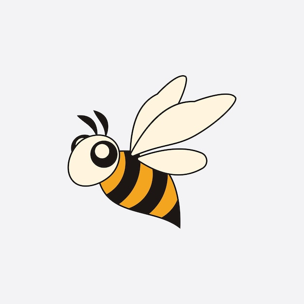 Abeja logo vector ilustración diseño icono logo