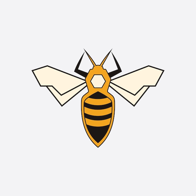 Abeja logo vector ilustración diseño icono logo