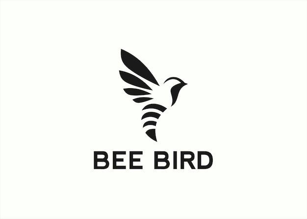 abeja pájaro logo diseño vector silueta ilustración