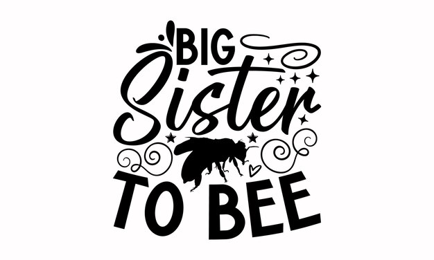 La abeja svg tipografía diseño de camiseta caligrafía hecha a mano ilustración vectorial