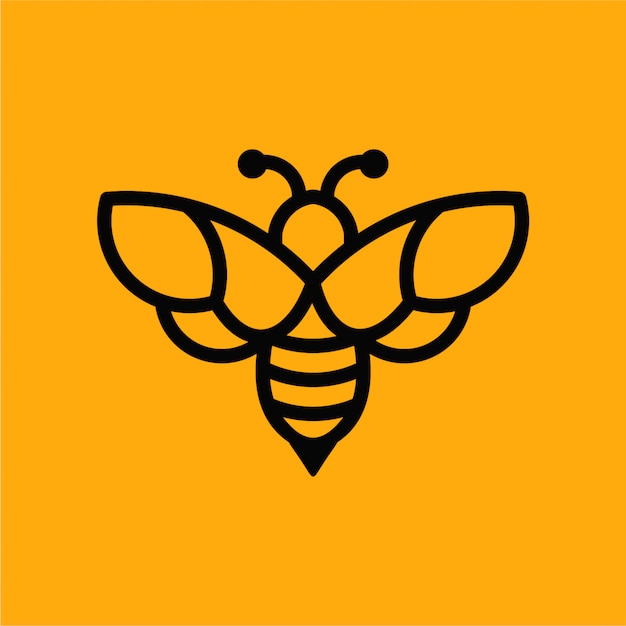 abeja vector minimalista logo