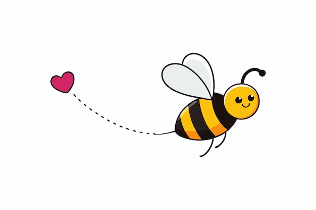 Abeja voladora con el corazón