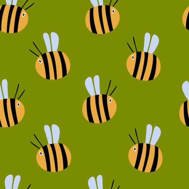 Abejas vector dibujado a mano de patrones sin fisuras Insectos ilustración aislada