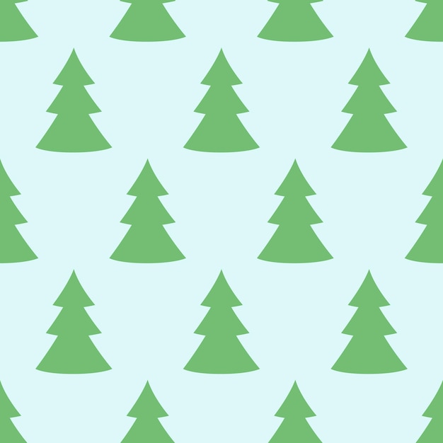 Abeto Patrón de Navidad sin fisuras con árboles de Navidad Vector plano de dibujos animados