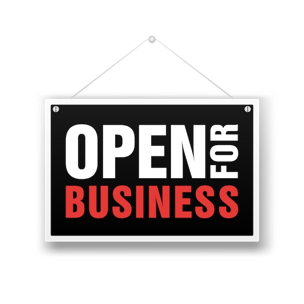 Vector abierto para letrero de negocios
