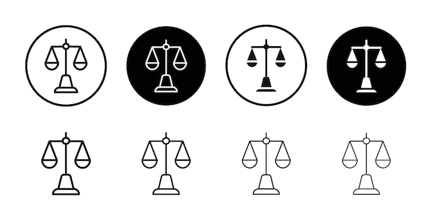 Abogado en el icono de la ley Contorno delgado simple