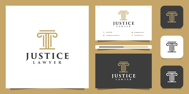 Abogado Ley justicia Logo Ilustración Vector Conjunto de gráficos