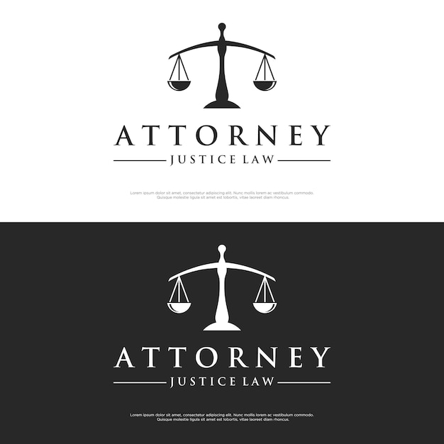 Abogado de logotipo de bufete de abogados de justicia