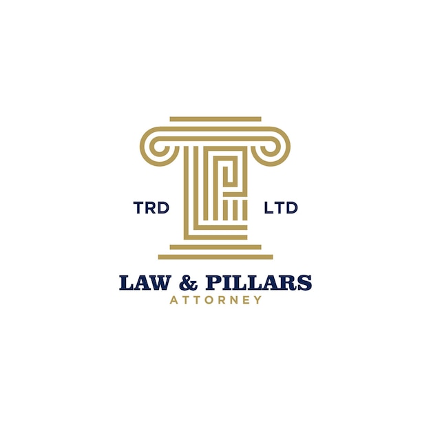 Abogado de pilares de ley premium con diseño de logotipo inicial de letra L y P