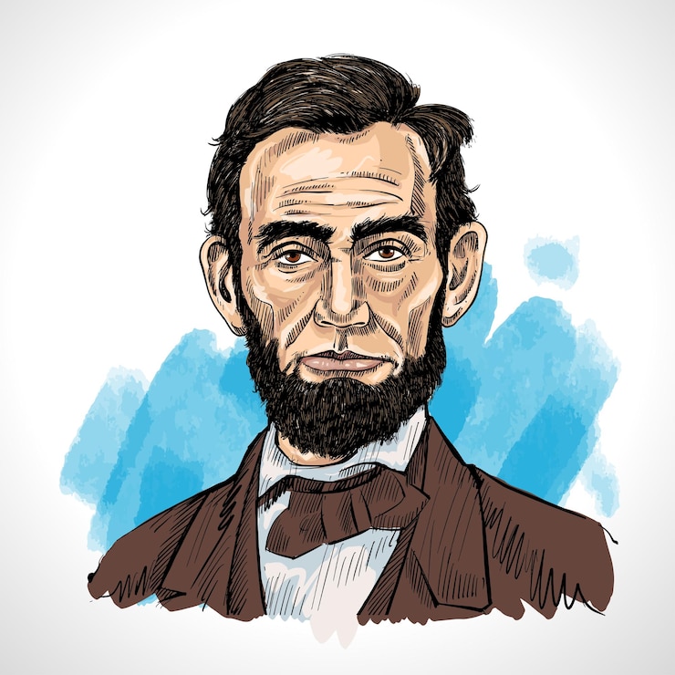 Vector abraham lincoln (1809-1865) fue un retrato en color.