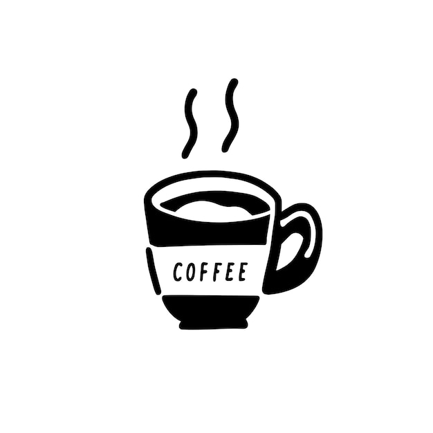 Abraza la simplicidad y la elegancia con esta cautivadora ilustración del logotipo de la taza en blanco y negro