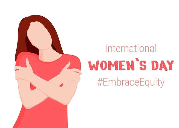 abrazar equidad mujeres vector designe