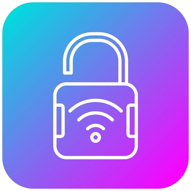 Abre el icono del vector de bloqueo inteligente Se puede usar para el conjunto de iconos biométricos