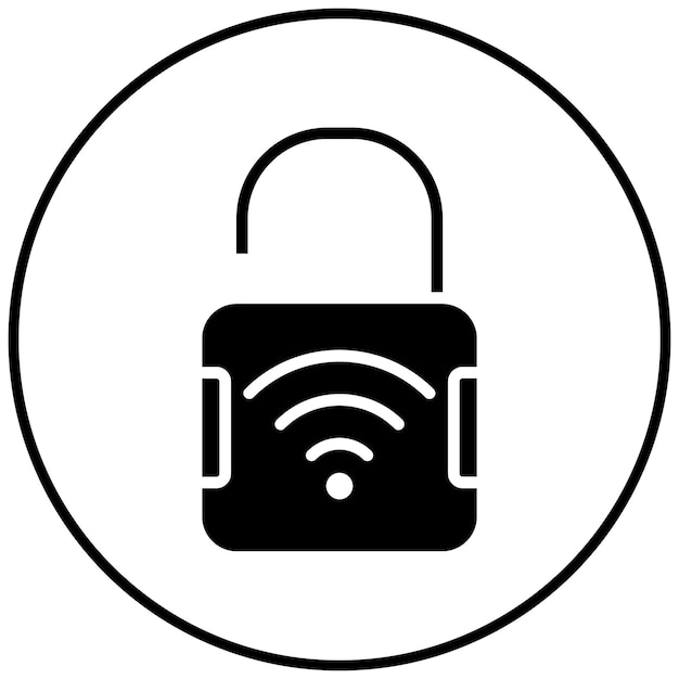Abre el icono del vector de bloqueo inteligente Se puede usar para el conjunto de iconos biométricos