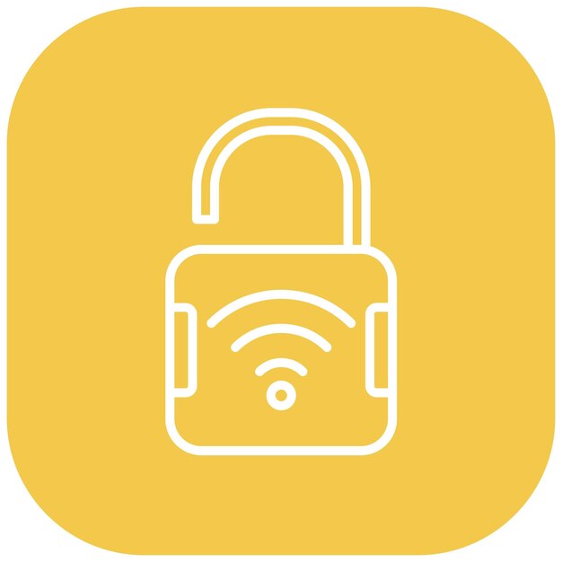 Abre el icono del vector de bloqueo inteligente Se puede usar para el conjunto de iconos biométricos