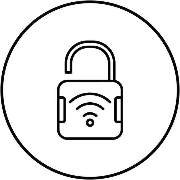 Abre el icono del vector de bloqueo inteligente Se puede usar para el conjunto de iconos biométricos