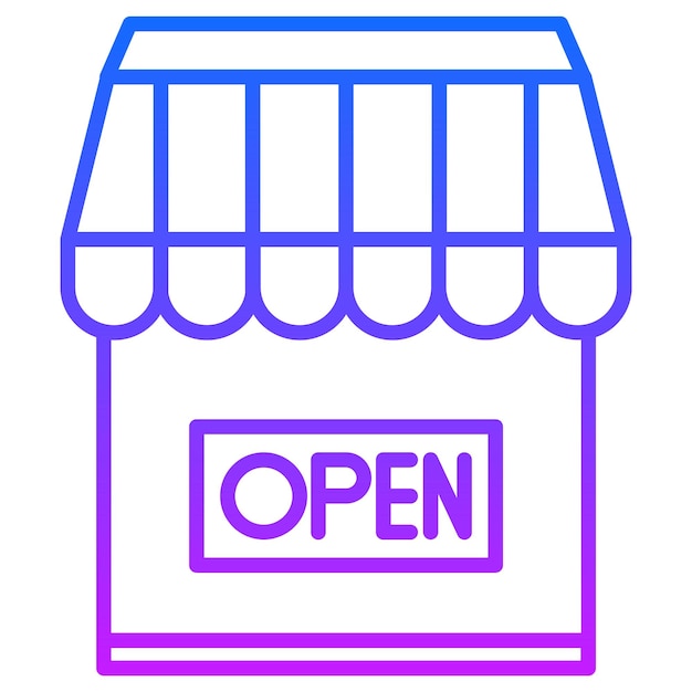 Abre la ilustración vectorial de la tienda