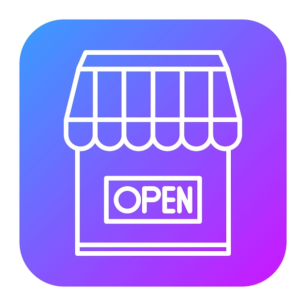 Abre la ilustración vectorial de la tienda