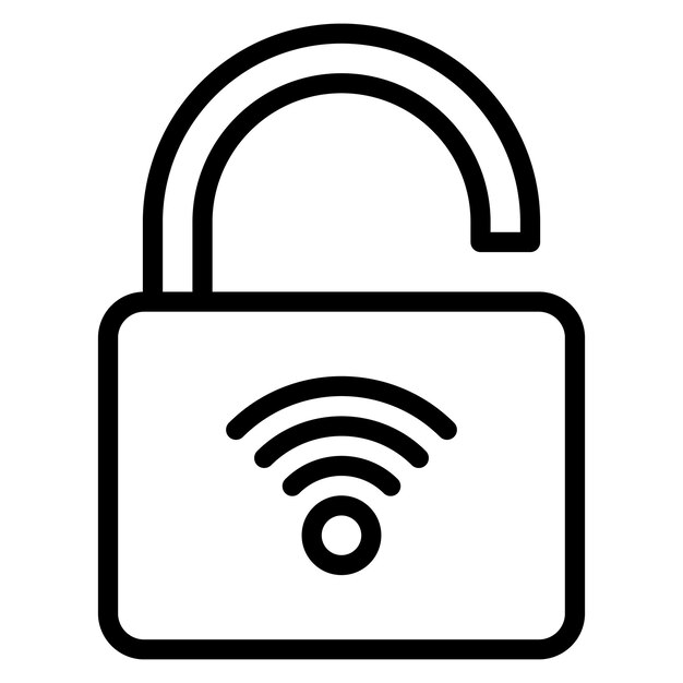Abre la imagen vectorial del icono de bloqueo inteligente Se puede utilizar para la biometría