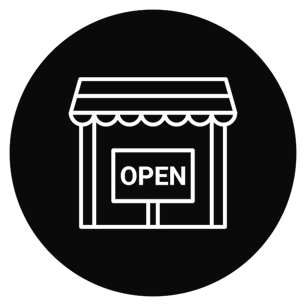 Abre la imagen vectorial del icono de la tienda Puede utilizarse para el comercio electrónico