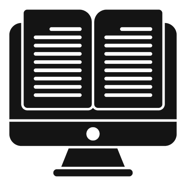 Abre libro en línea icono vector simple App libros de audio