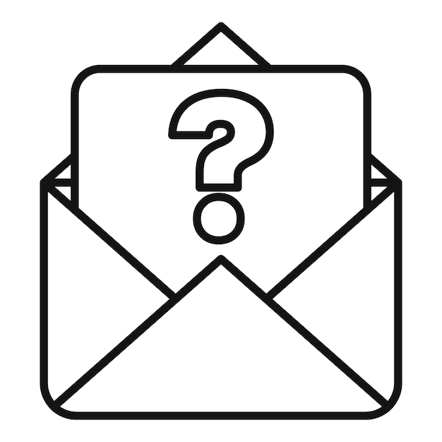 Abre el sobre que contiene el icono del signo de interrogación minimalista