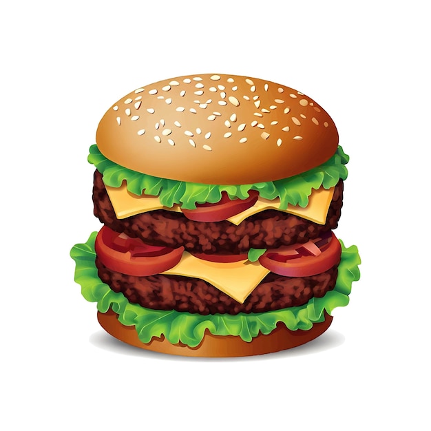 Vector abre tu apetito con esta deliciosa ilustración de vector de hamburguesa perfecta para el menú de blogs de comida