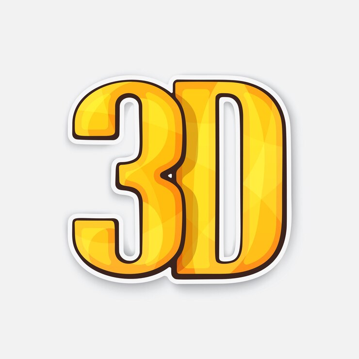 Vector abreviatura 3d de icono de película tridimensional para películas estéreo ilustración vectorial