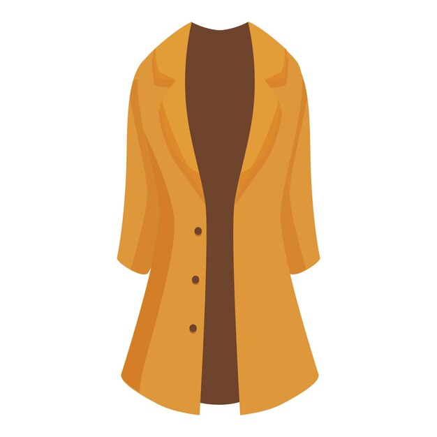 abrigo amarillo colgado con forro marrón que muestra una ilustración de moda