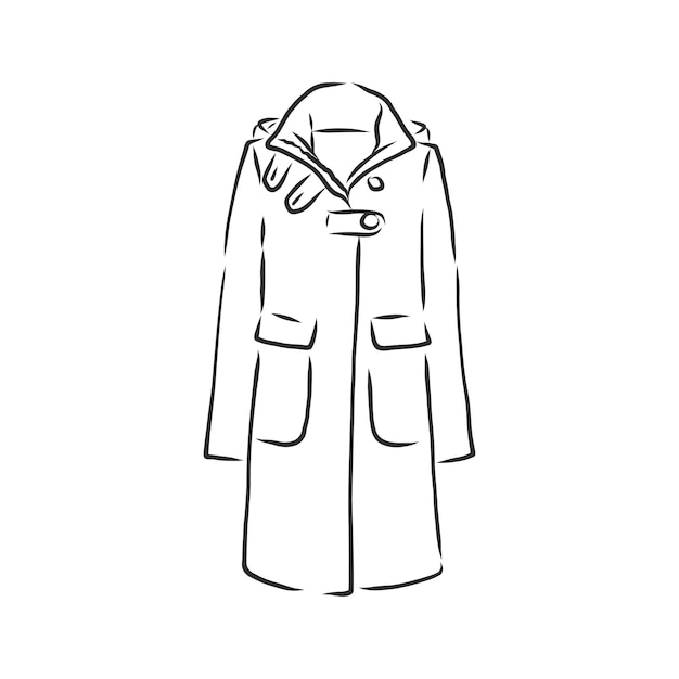 Vector abrigo femenino de manga larga y bolsillos. vector. abrigo, dibujo vectorial ilustración