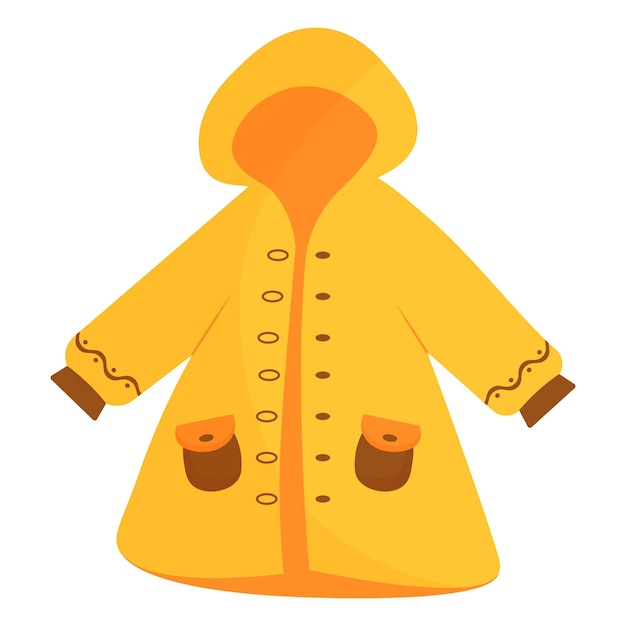 Vector abrigo impermeable amarillo ilustración vectorial