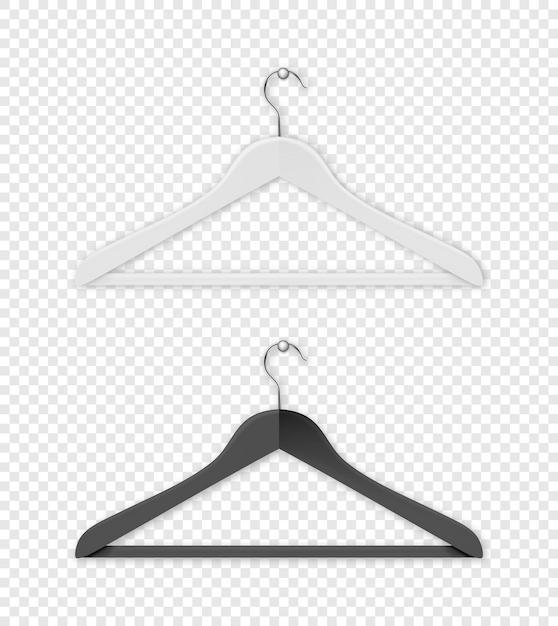 Abrigo de ropa realista icono de suspensión blanco y negro aislado