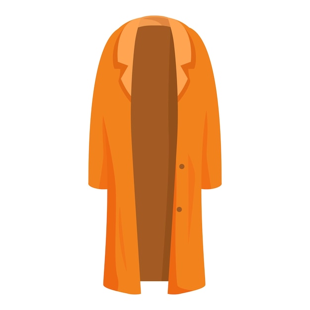 El abrigo de trincheras naranja colgando en una ilustración de moda abierta