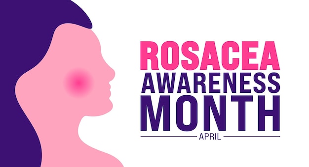Vector abril es el mes de concienciación sobre la rosácea plantilla de fondo concepto de vacaciones uso a la bandera de fondo