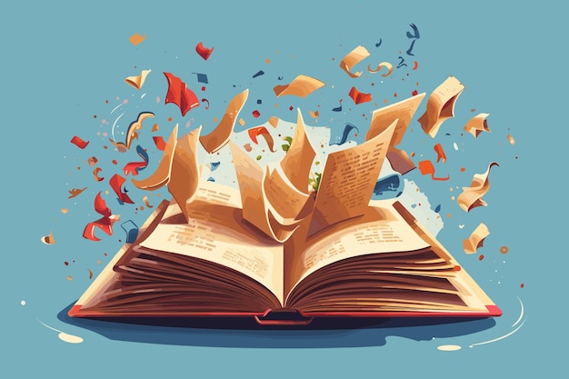 Abrió un libro mágico con luces mágicas.