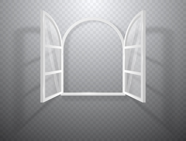 Abrir ventana realista blanca Ilustración vectorial