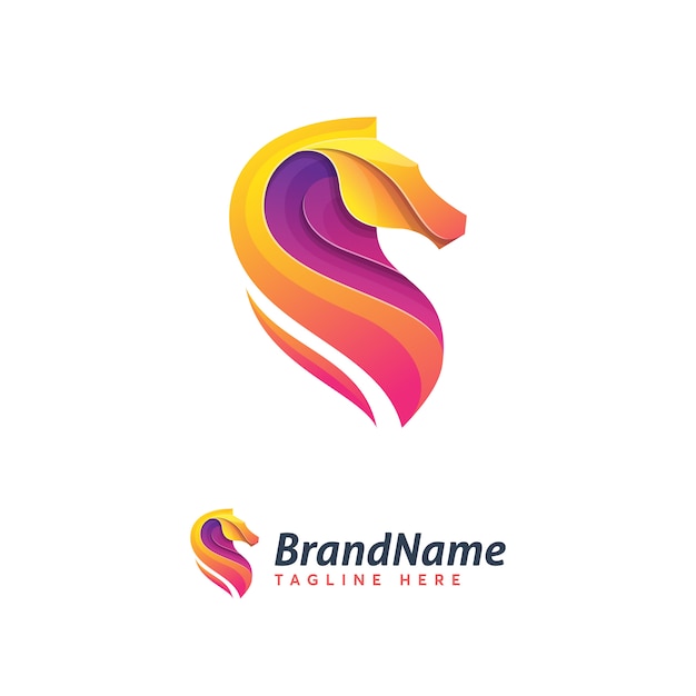 Absrack Horse Logo plantilla icono de ilustración