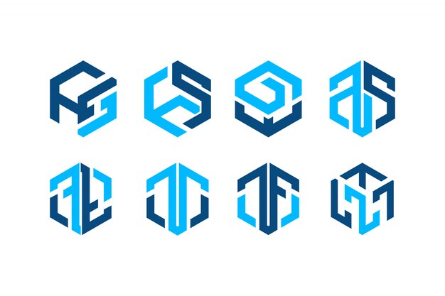 Abstrac blue hexa logo
