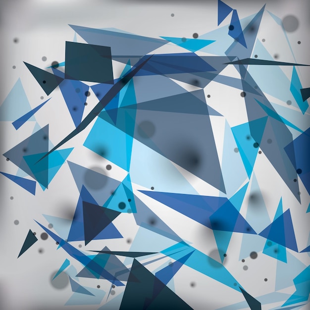 Abstracción 3D digital vectorial perspectiva poligonal geométrica ilustración inusual Eps10 fundamento técnico borroso con formas transparentes