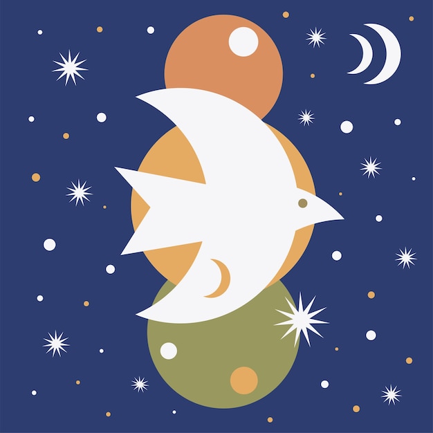 Abstracción pájaro blanco en el cielo
