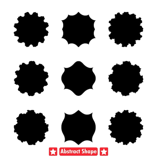 Abstracciones de fluidos Diseños de siluetas vectoriales