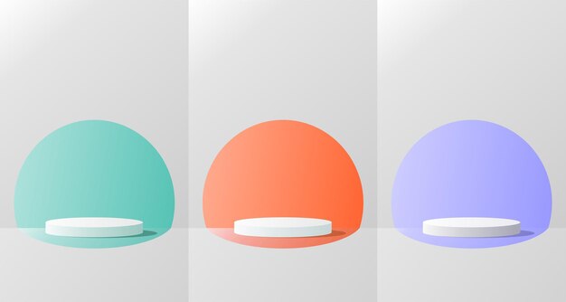 abstract 3d podiums with colorful backgrounds for product presentation