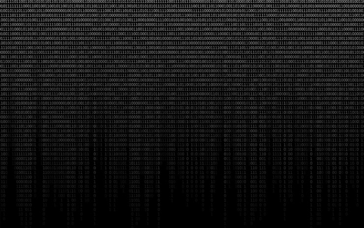 Vector abstract binary code background with a falling stream of ones and zeros futuristic digital concept representing data flow cyber information and artificial intelligence network visualization