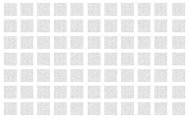 Abstract binary visualization background in black tones Concept for AI technology digital networks and global data science