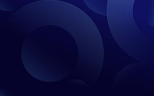 Abstract blue glowing geometric lines on dark blue background Modern shiny blue circle pattern
