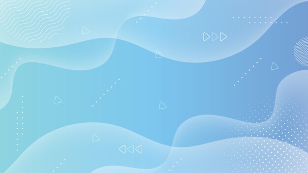 Abstract Blue Gradient Background con formas onduladas y elementos geométricos para una plantilla de diseño moderno