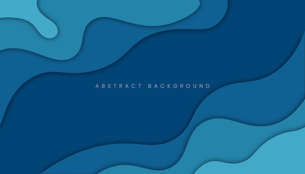 Abstract Blue Layered Paper Cut Background