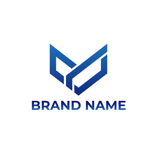 Abstract Blue V Letter Logo for Branding