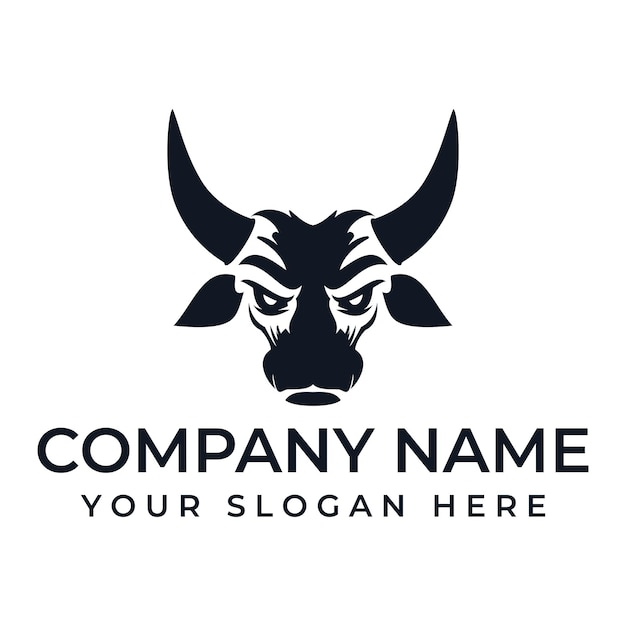 abstract bull logo ilustraciones vectoriales diseño icono logotipo