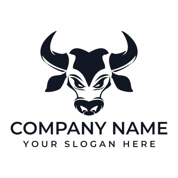 abstract bull logo ilustraciones vectoriales diseño icono logotipo